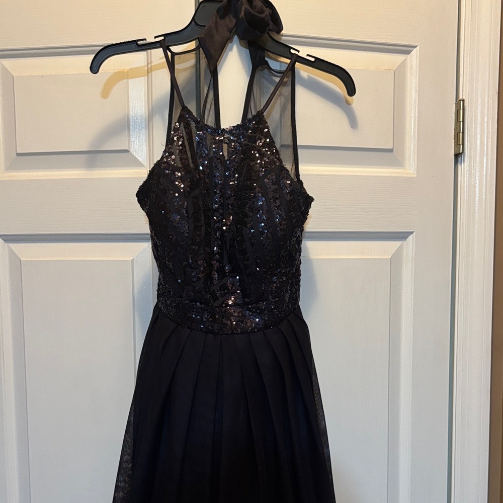 B Darlin Navy Sequin Dress